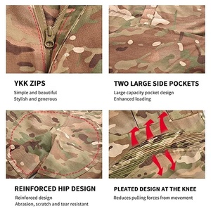 Ensemble uniforme tactique camouflage respirant unisexe en polyester/coton, chemise polo à manches longues, pantalon cargo, chasse, randonnée - Product Image 4