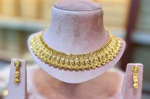 Elegante Juego de Collar y Pendientes con Diseño de Hoja, Chapado en Oro y Zirconia, para Boda, Modelo 53025 - Product Image 6