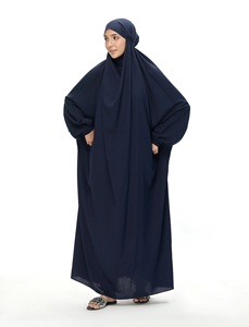 Royal Nida Women's Modest Navy Blue Abaya Long Sleeve High Neck Floor Length Solid Soft Polyester Daily Wear Prayer Middle East - Product Image 5