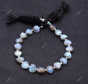 Cuentas de Labradorita Natural Hechas a Mano en Forma de Corazón, Labradorita Azul Natural en Hebra Suelta, Cuentas Lisas de 10 mm para Joyería - Product Image 3