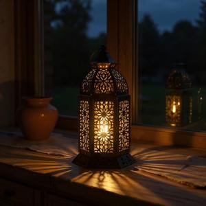 Lanterne de Ramadan, cadeau pour la famille et les amis, décoration de table Eid Mubarak, décoration de fête du festival musulman, centre de table islamique de luxe - Product Image 1