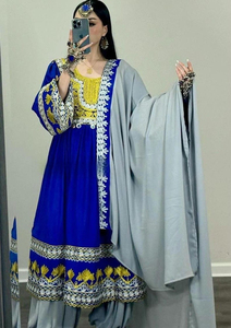 Most Trending Traditional Festive Party Wear Afghani Women Dresses Handmade Embroidered <b>Sequined</b> Solid Button Afghan Kuchi Dress - Product Image 4