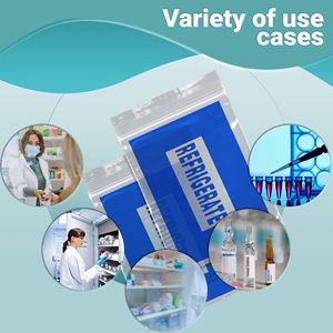 6X9 sacs réfrigérés en polyéthylène transparent 2 mil d'épaisseur bleu imprimé fermeture à glissière sécurisée sacs de stockage polyvalents - Product Image 3