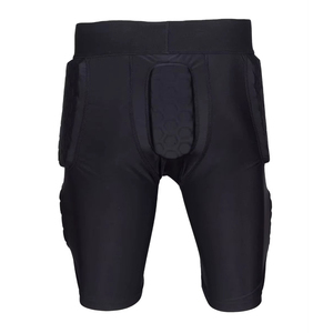Black Padded Football Pants Belt Closure <b>Athletic</b> Sportswear Breathable Adult Football Practice Gear Mens Performance Wear black - Product Image 2