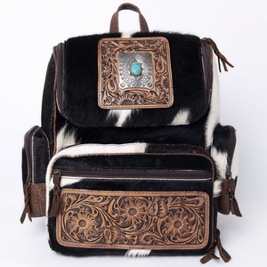 Luxury Women's Western Cowhide Sunflower Tooled Concho <b>Leather</b> <b>Backpack</b> Bag Floral Carving Mini Sling Bohemian Autumn Custom - Product Image 1