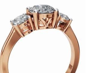 Anillo Triad of Eternity con Diamantes Cultivados en Laboratorio de 1.260 Quilates, 3 Piedras Grandes, Oro Sólido de 9KT, 14KT, 18KT, Oro Amarillo, Rosa y Blanco, Regalo de Joyería - Product Image 3