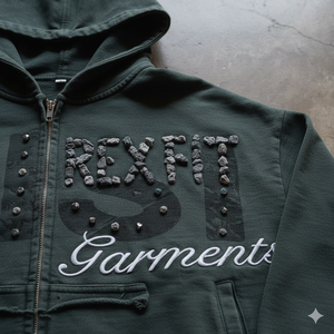 Sweat à capuche zippé personnalisé pour homme, en molleton 100% coton 500 GSM, coupe et couture, dernier design, impression sérigraphique, strass personnalisés - Product Image 4