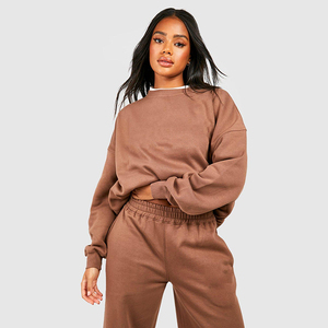Customer Most Demanding <b>Drop</b> Shoulder Oversized Sweatshirts For Women Competitive Price Crew Neck Fleece Jumper - Product Image 1