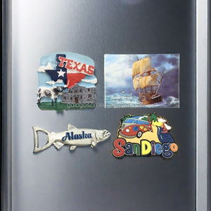 Nuevos imanes de nevera personalizados de EE. UU. Estilo Art Deco NYC <span class=keywords><strong>LA</strong></span> <span class=keywords><strong>Florida</strong></span> Alaska Imanes de nevera Forma de pegatina magnética - Product Image 1