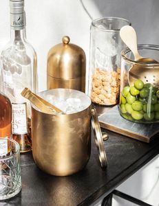 Seau à glace de luxe, seau à glace doré, seau à glace en acier inoxydable, seau à glace de bar, seau à glace moderne, seau à glace métallique, seau à champagne - Product Image 5