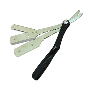 Rasoir droit Azicon au design classique avec manche en bois, lame pliable en acier inoxydable pour le visage et le corps, outil de toilettage pour salon - Product Image 6
