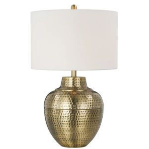 Lámpara de Mesa de Metal Martillado, Iluminación Decorativa de Alta Calidad, Estilo Tradicional, Iluminación de Acento para Sala de Estar y Entrada - Product Image 1