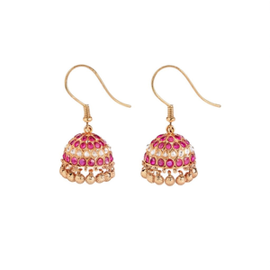 Fashion <b>Earrings</b>-Kemp <b>Hook</b> Jhumkas - Product Image 3