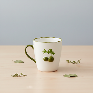 Taza de Porcelana Fina de Primera Calidad 3460987D-0.36 con Estampado de Rama de Olivo y Fruta - Product Image 6