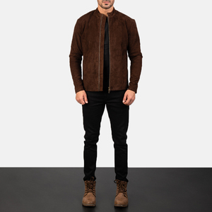 Chaqueta de Cuero Marrón para Hombre, Chaqueta de Cuero de Oveja Original Personalizada, Chaqueta de Cuero para Motociclista, Chaqueta de Cuero Cómoda para Hombre - Product Image 6