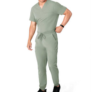 Uniformes Médicos Personalizados: Conjunto de Blusa de Manga Corta y Pantalón Elástico Ajustado para Enfermeras y Personal Hospitalario - Product Image 4