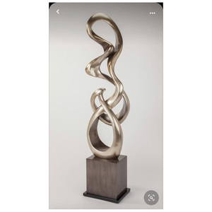 Elegante Escultura Metálica Abstracta de Aluminio Hecha a Mano, Decoración Moderna y Elegante para Mesa y Consola de Diwali - Product Image 4