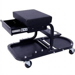 Tabouret roulant robuste 300 lb pour mécanicien, siège de garage avec plateau porte-outils et tiroir, roulettes pivotantes à 360° pour réparation automobile GAPSTL006 - Product Image 1