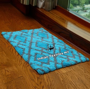 Floral American Style Cotton Eco-Friendly <b>Absorbent</b> <b>Bath</b> <b>Mat</b> with Rectangle Shape Machine Made for Bathroom Floor Use - Product Image 3