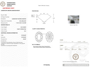 Alta calidad 3 CT G VVS Certified HPHT Indian Jewelry IGI GIA Oval Cut Loose CVD Lab Created Lab Grown Diamonds - Product Image 2