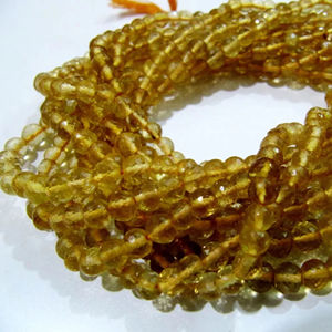 Perles rondes facettées en citrine jaune, pierres précieuses naturelles, 5-6 mm, brin de 13,5 pouces de long, pour la fabrication de bijoux - Product Image 2