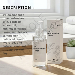 Tónico Facial Hidratante con 3% de Niacinamida y Vitamina E de Nikole Kozmetics, con Glicerina y Agua de Arroz para Todo Tipo de Piel - Product Image 3