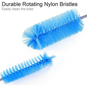 2 Pezzi Spazzole per Pulizia in Acciaio Inossidabile da 8 Pollici, Flessibili, Lunghe, per Scarichi, con Doppio Nylon Elastico, per Tubi e Condotti, Lunghezza 67 Pollici, Diametro 8 Pollici - Product Image 3