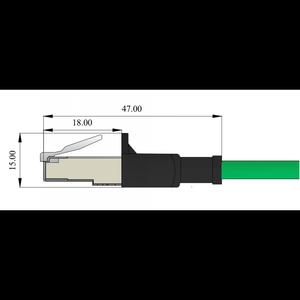 Câble RJ45 SFTP, conducteur en cuivre, isolation en PVC, gaine en PU, usage industriel, câble vert, 10 mètres, 8 conducteurs - Product Image 3
