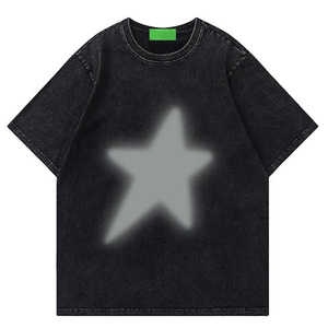 Camiseta de Hombre Estilo Hip Hop, Vintage, Lavado Ácido, Algodón, Personalizada, Oversize, Manga Corta, Cuello Redondo, Corte Regular, Estilo Casual - Product Image 1