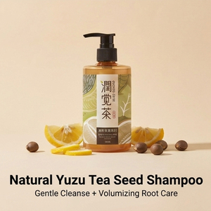 Shampooing enzymatique naturel aux graines de thé de Taïwan 350ml Sans silicone Volumisant Pomelo & Thé Oolong Hydrolat Soin capillaire Vente en gros OEM/ODM - Product Image 2