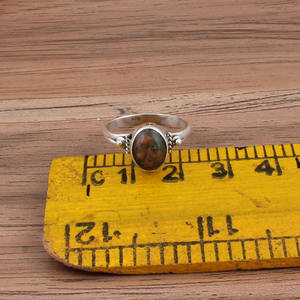 Bague en argent sterling 925 avec turquoise naturelle et cuivre, style délicat et minimaliste, bijoux fins pour femmes, vente en gros pour fêtes - Product Image 5