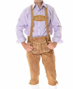 Pantalones Cortos de Cuero Genuino para Hombre, Estilo Bávaro Tradicional Alemán, para Oktoberfest, Fabricación OEM Profesional - Product Image 2