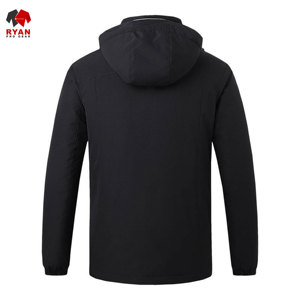 เสื้อแจ็คเก็ตซอฟต์เชลล์ผู้ชายแบบกันลม กันน้ำ ระบายอากาศได้ดี  ไม่มีลาย  พร้อมซิปปิดและโลโก้แบบกำหนดเองสำหรับขายส่ง - Product Image 2
