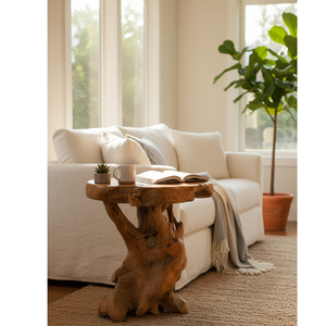 Table basse en teck rustique artisanale de style antique ARTERRA Premium Durable pour salon - Product Image 6