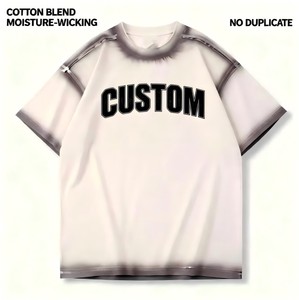 Camiseta Vintage de Hombre con Lavado Ácido, Estilo Oversize, Streetwear, Algodón Pesado, Casual, Manga Corta, Bordado Personalizado, Camiseta Lisa - Product Image 3