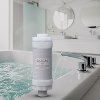 Filtre à eau en plastique sans BPA Be-Vita 2-en-1 à fixer sur robinet, avec billes minérales, antibactérien, déchloration, usage domestique, fabriqué en Corée