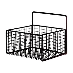 Iron Wall Hanging <b>Basket</b> <b>with</b> Wooden <b>Shelf</b> for Rustic Farmhouse Home Decoration and Practical <b>Storage</b> Organizer - Product Image 3