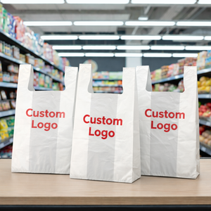 Sacs poubelle biodégradables à fond carré thermosoudés en gros, en matériau HDPE, avec logo personnalisé pour l'emballage - Product Image 1