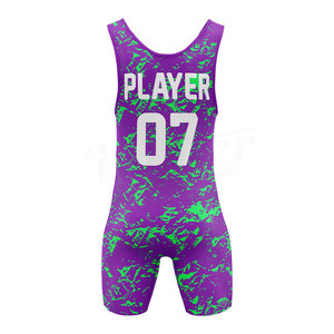Ropa de Lucha Libre Personalizada con Logotipo OEM para Jóvenes, Pantalones Ajustados de Gimnasio, Singlet de Lucha Libre para Hombre - Product Image 5