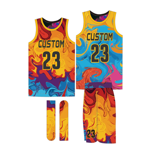 Ensemble de maillots de basket-ball personnalisés à impression numérique pour l'été, jaune 23, unisexe, adulte, athlétique, respirant, en polyester, anti-transpiration - Product Image 5