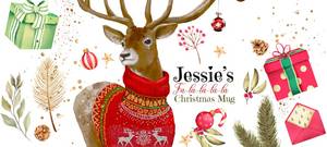 <b>Christmas</b> Cartoon Deer Design Porcelain Coffee Mug Personalized Name Dishwasher Microwave Safe <b>Gift</b> <b>Box</b> Packaging for Holiday - Product Image 2