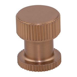 Perilla cilíndrica moleteada de aluminio con diseño flexible, herrajes para gabinetes en latón, oro, oro rosa, acero inoxidable, marrón y negro - Product Image 4