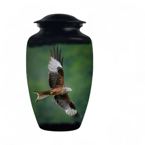 Black Aluminum Cremation Urn Bird Memorial <b>Ashes</b> Vessel Customizable American Style Burial <b>Keepsake</b> - Product Image 4