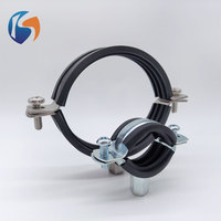 Collier de serrage pour tuyau CVC en acier inoxydable avec revêtement en caoutchouc, support de tuyau anti-corrosion pour conduites de climatisation extérieures