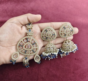 Pendientes de Araña de Aleación Chapados en Oro con Piedras y Perlas, de Alta Calidad, Estilo Étnico Tradicional, Certificados por Terceros, Regalo para Mujer - Product Image 3