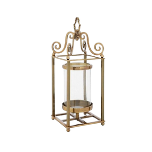 Farol de Vela de Estilo Nórdico con Acabado Dorado, Farol de Vela Moderno y Elegante para Exteriores, Patio, Decoración de Mesa y Colgante - Product Image 4