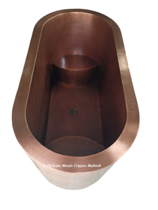 Delicate <b>Metals</b> Double Walled Copper <b>Bathtub</b> Antique Finish 100% Copper Material Handmade Oval Freestanding Tub DM-171 - Product Image 4