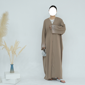 Mexizo Dubai Custom Modest Rhinestone Abaya Women Muslim <b>Dress</b> Traditional <b>Eid</b> Dubai Modest One Piece Luxury Beads Sleeve Abaya - Product Image 1