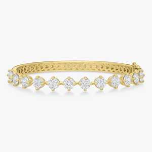 Diamond Bangle Bracelet <b>Big</b> Round Cut Lab Grown 14k 18k Solid Gold Prong Set Elegant Statement Modern Cuff <b>Box</b> Lock Fine <b>Jewelry</b> - Product Image 1