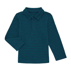 Camiseta Polo Infantil Personalizable, 100% Algodón Tejido, Ecológica, al por Mayor, Corte Regular, Multicolor, Casual, Cuello Redondo, Rayas, Manga Larga - Product Image 1